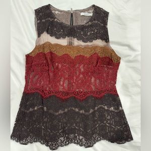 Vintage Bailey 44 3 tone Sheer Lace Top